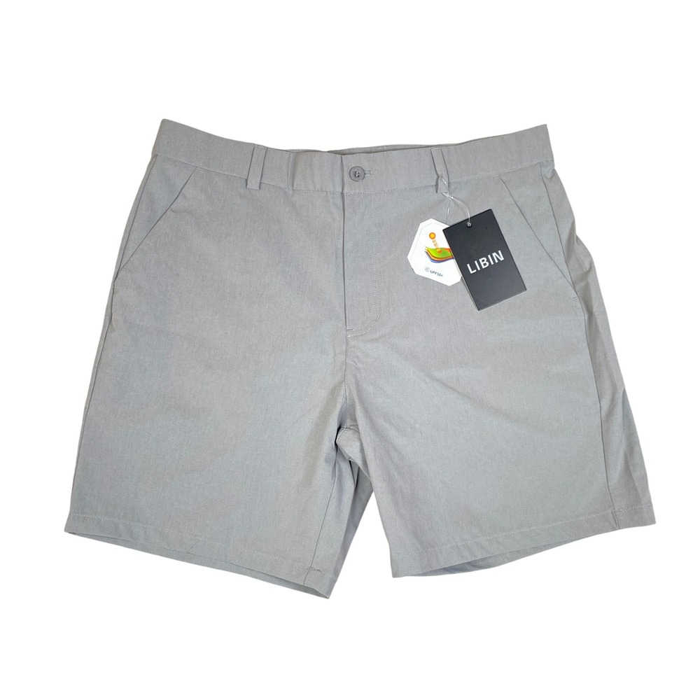 Libin Golf Shorts Men 36 Gray Water Resistant UPF 50+ Activewear Performance NWT